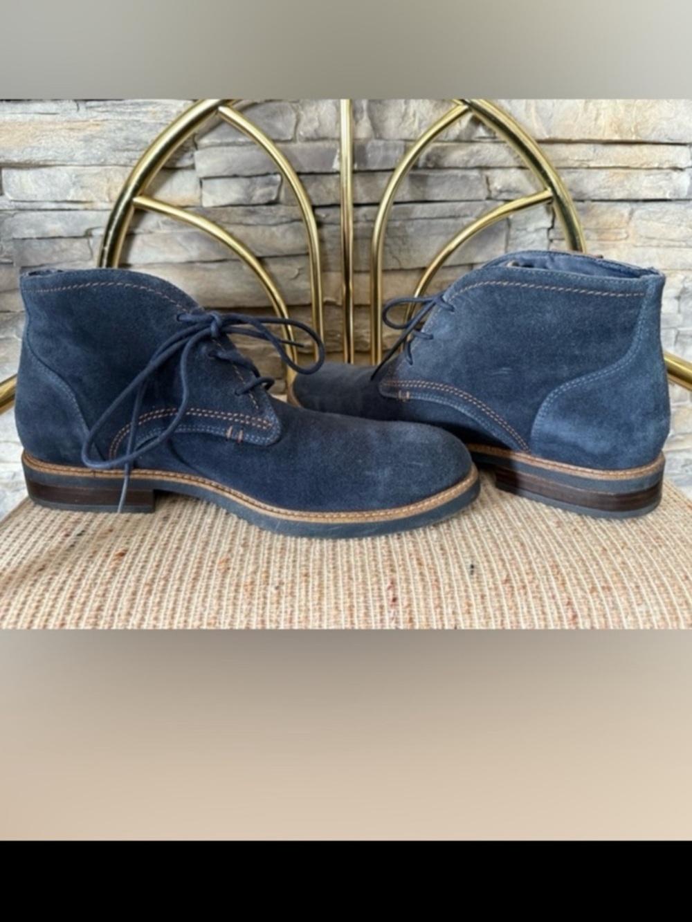 Blondo Waterproof Men's Navy Suede Lace-Up Shoes